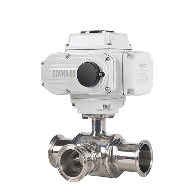 HK60-Q-WT Food Grade 3 Way Electric Actuator Ball Valve